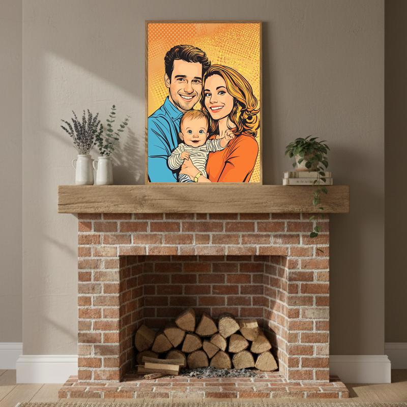 Modern Art Splash Personalized Family Pop Art Canvas
