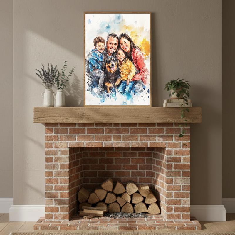 Hand-Painted Style Family Canvas A Treasured Watercolor Heirloom