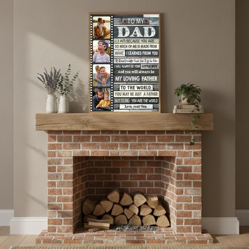 Son's Message of Love Dad's Custom Canvas Keepsake