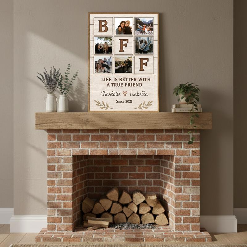 Forever Friends Personalized Rustic Photo Collage Canvas