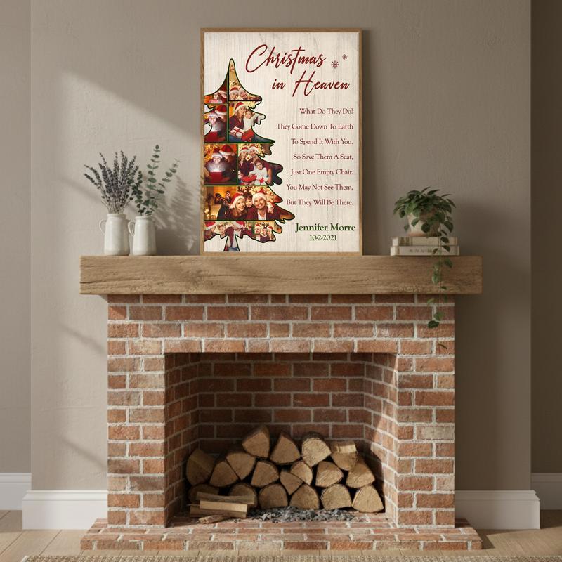 Forever In Our Hearts Personalized Christmas Family Tree Memorial Canvas