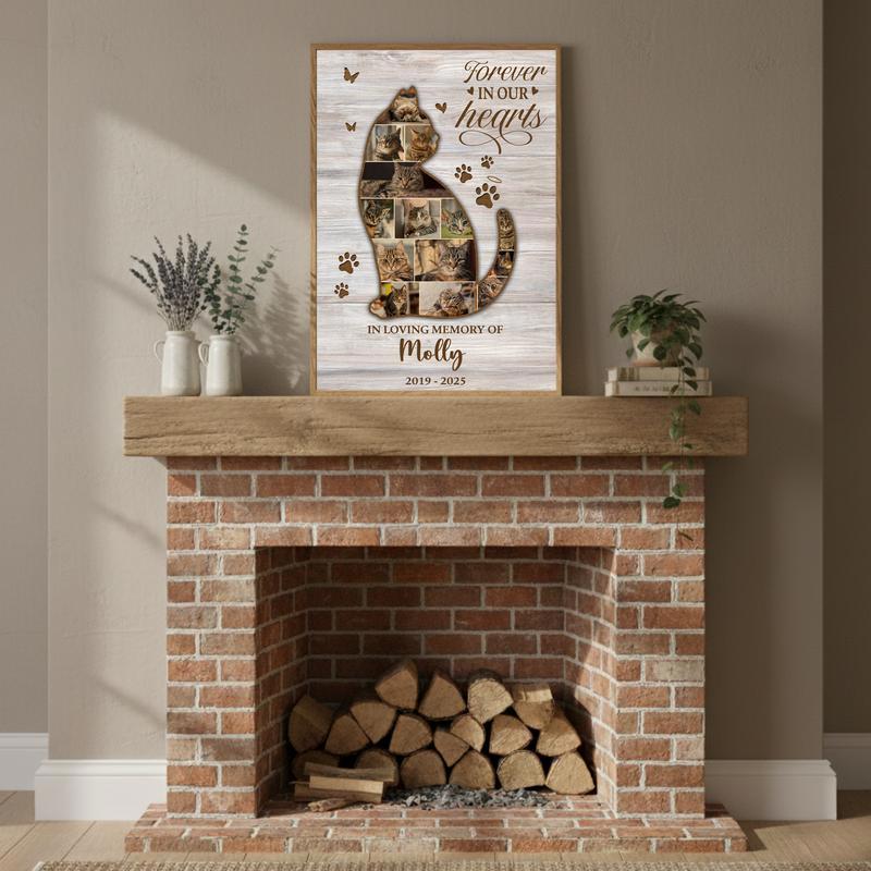 Forever Loved - Custom Cat Loss Photo Keepsake Canvas