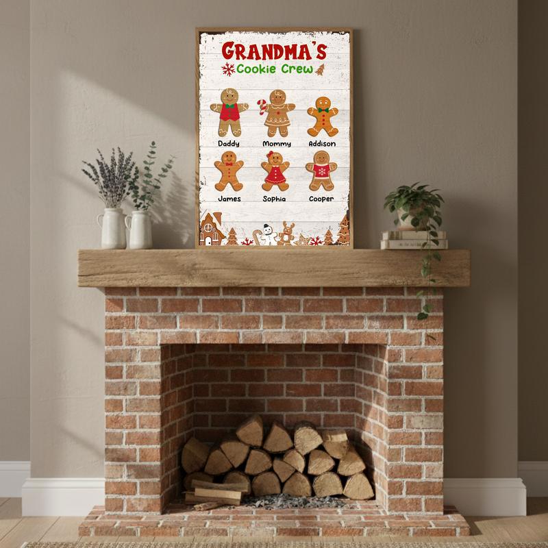 Gingerbread Family Christmas - Custom Grandma’s Cookie Crew Canvas
