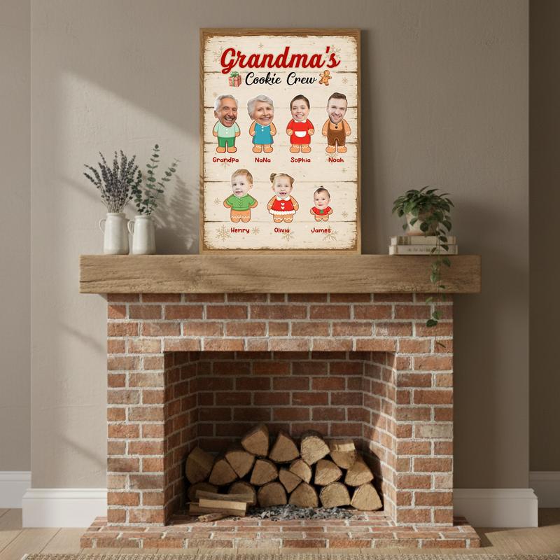Gingerbread Family - Custom Grandma’s Cookie Crew Christmas Canvas