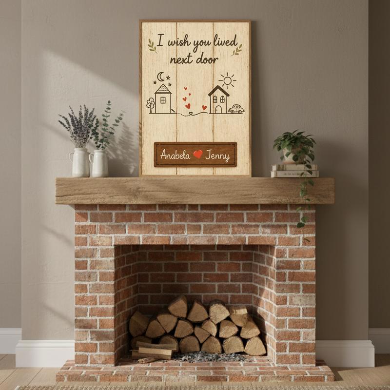 I Wish You Lived Next Door - Custom Long Distance Bestie Canvas