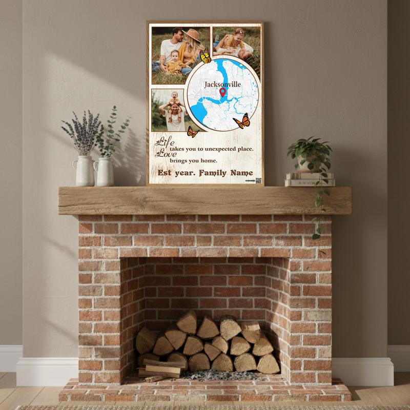 Personalized Map Canvas Life's Unexpected Journey Photo Art