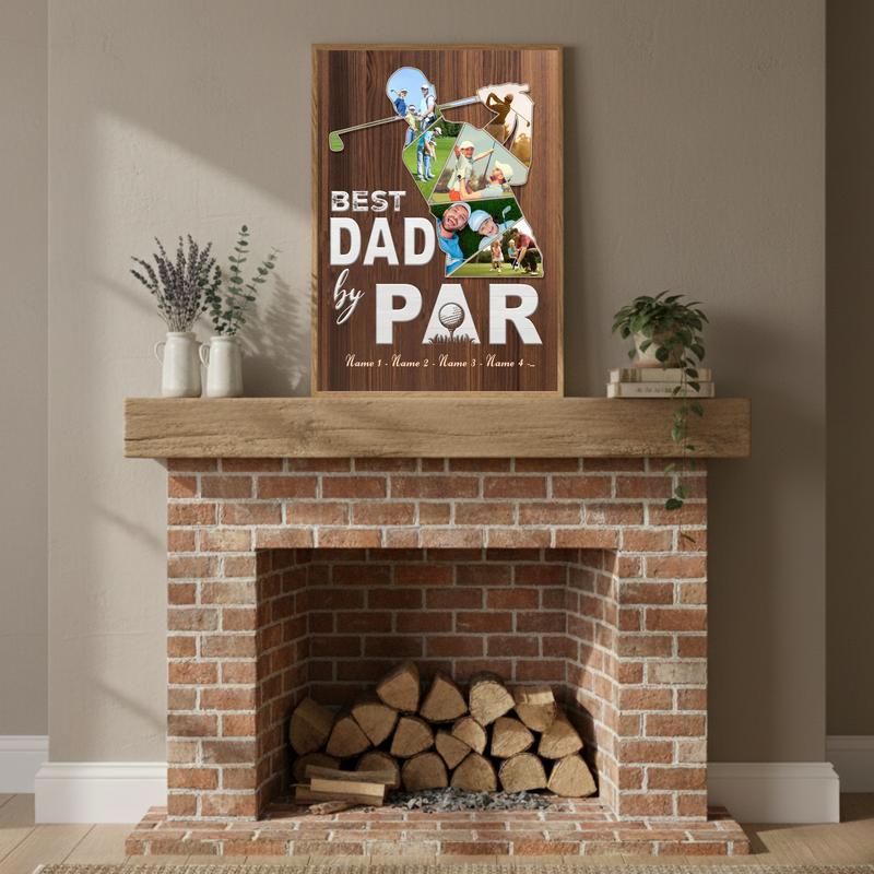 Capture Dad's Golf Day Custom Photo Collage Canvas