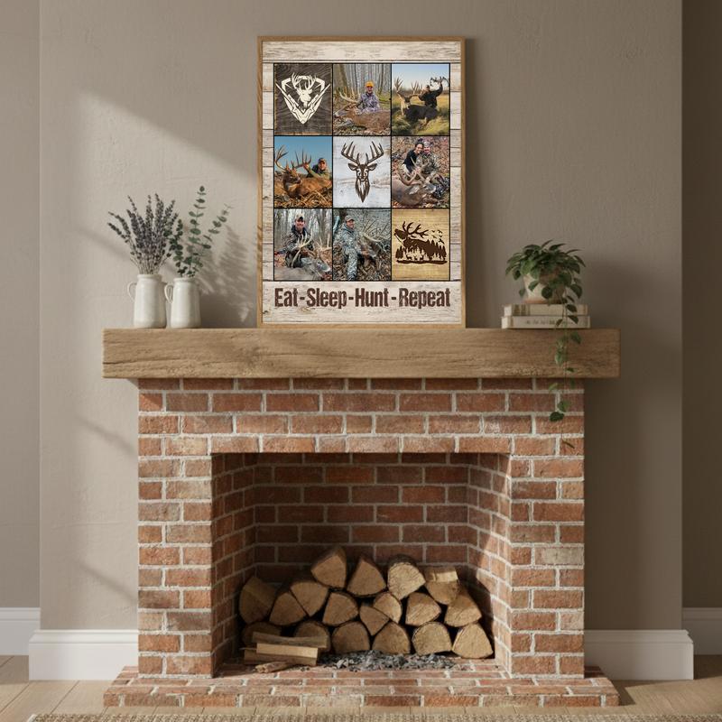 Personalized Hunting Photo Collage Canvas For Outdoorsmen Memories