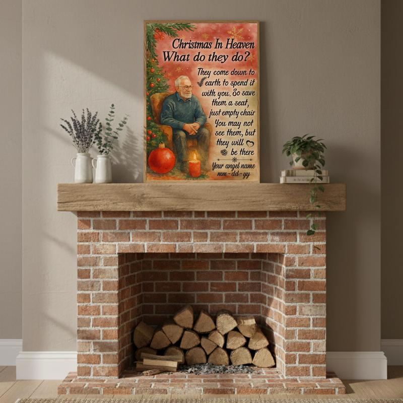Personalized Memorial Keepsake Christmas In Heaven Canvas