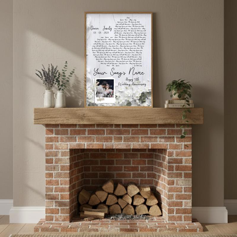 Personalized Anniversary Song Canvas Wall Art for Couple