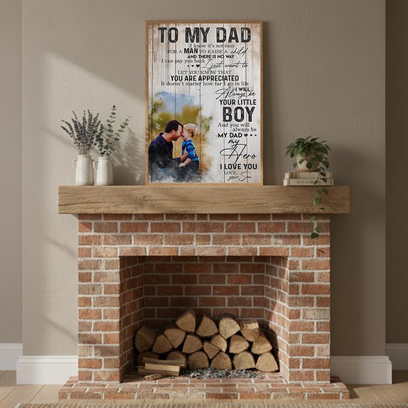 Personalized Son-to-Dad Canvas Gift, Your Little Boy's Promise 