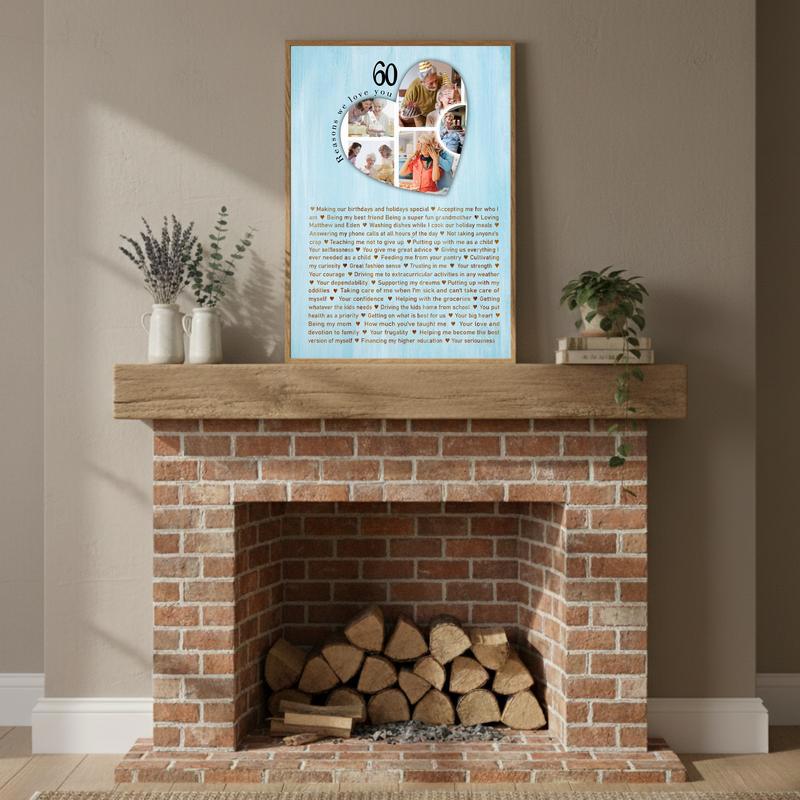60 Moments Mom's 60th Birthday Photo Canvas of Love