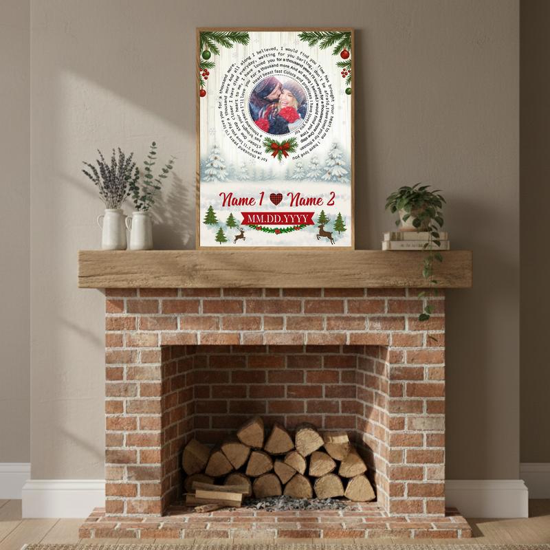 Romantic Christmas Gift Custom Love Song Photo Canvas
