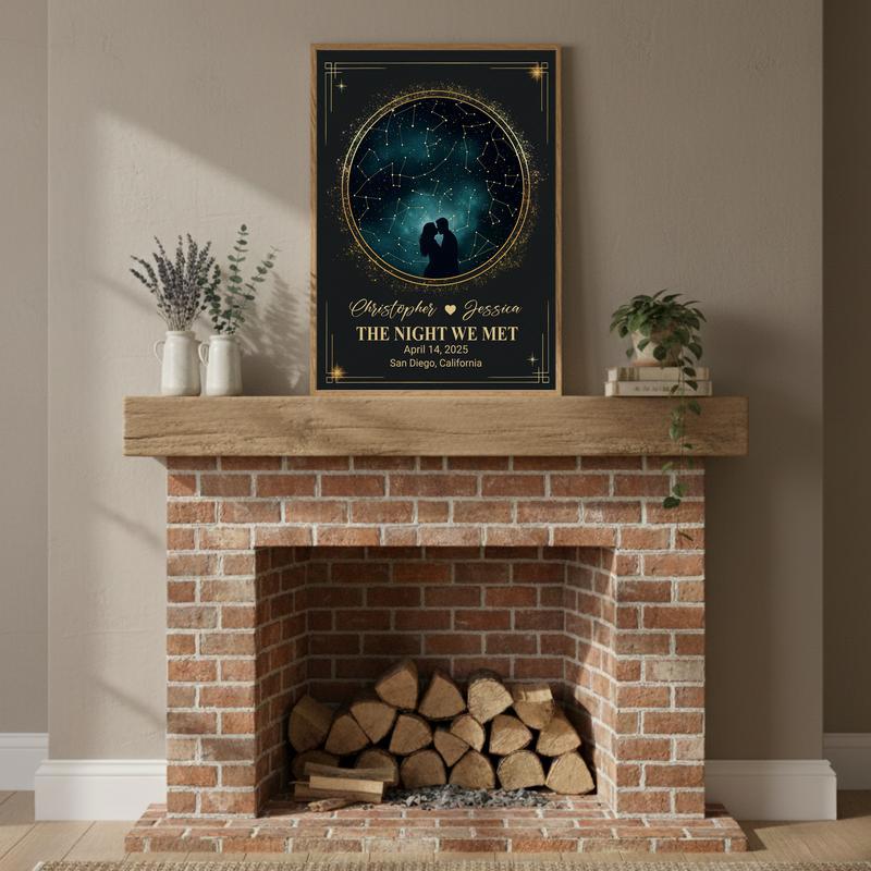 Romantic Custom Star Map For Couples Wedding Gift Canvas