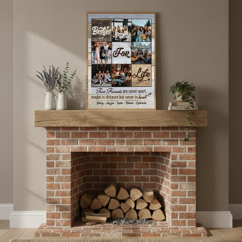 Soulmate Bestie Photo Collage Gift - Personalized Keepsake Canvas