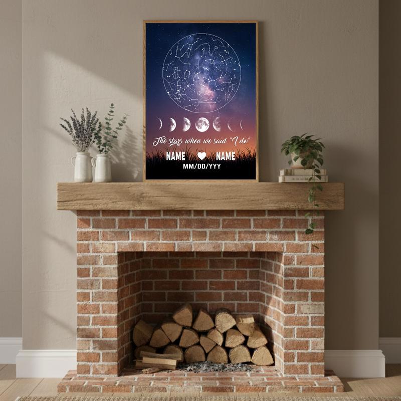 The Night We Became Us - Personalized Wedding Star Map Canvas