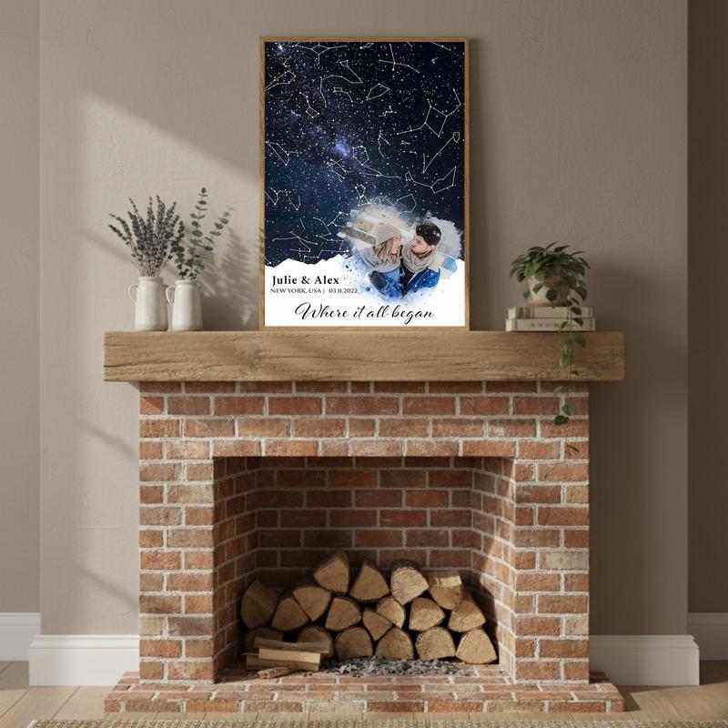 Constellations of Your Love Custom Date Star Map Canvas