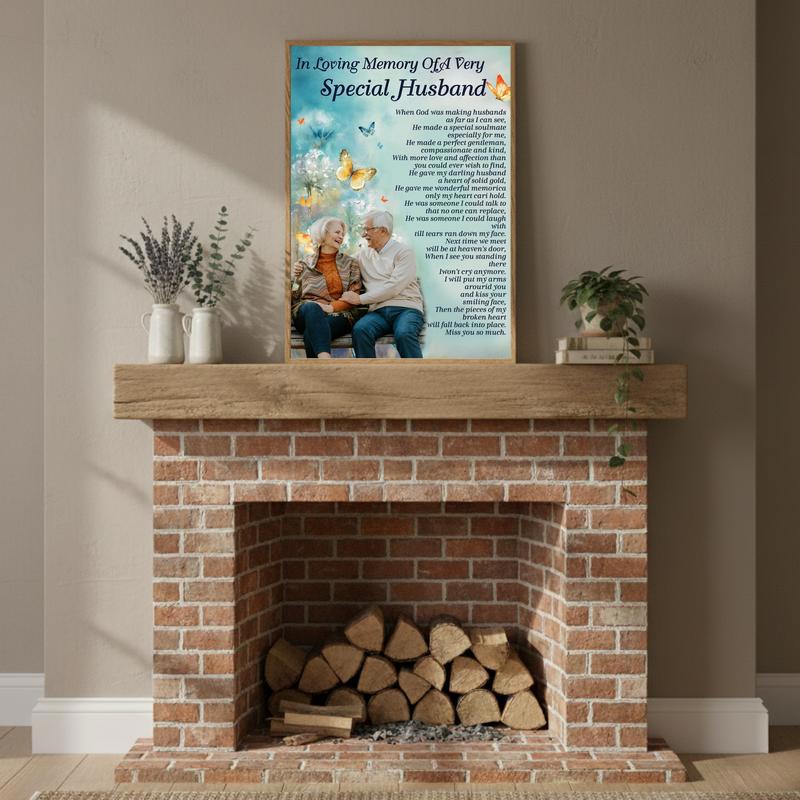 Your Memory Lives On - Personalized Husband Memorial Canvas
