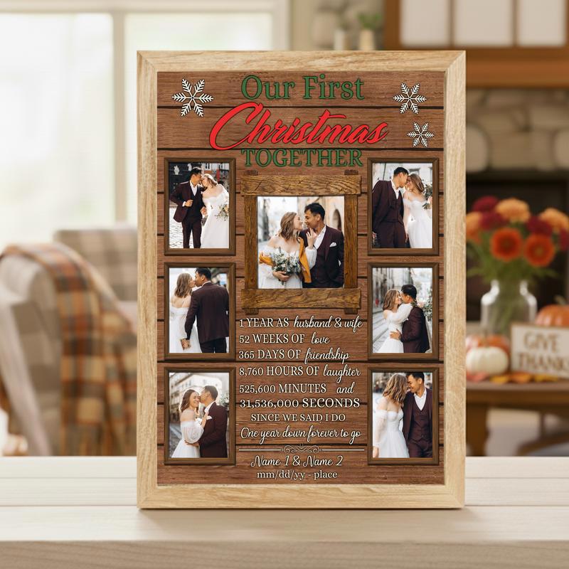 A Couple's First Christmas & 1st Anniversary Photo Collage Canvas