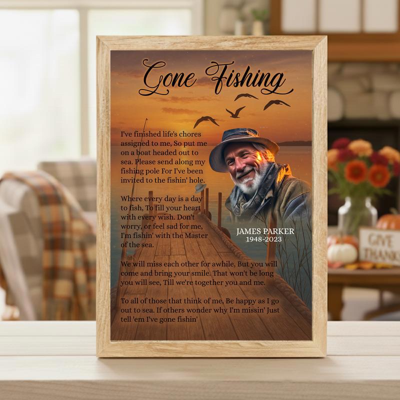 A Fisherman's Farewell - Personalized Photo Memorial Canvas