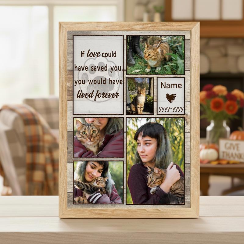 A Fur-Ever Love - Personalized Cat Memorial Collage Canvas