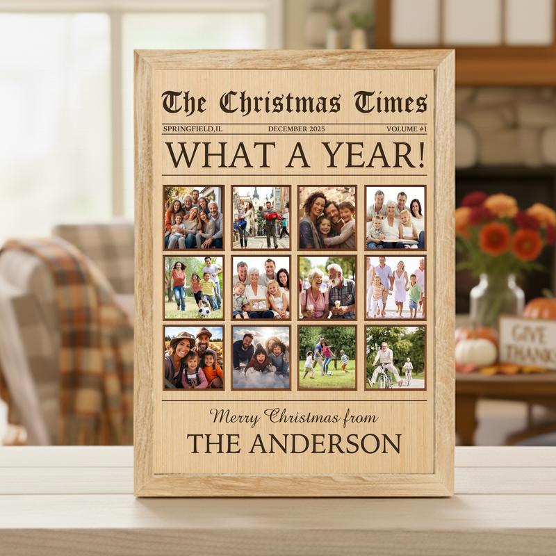A Year To Remember - Personalized Christmas Photo Collage Canvas