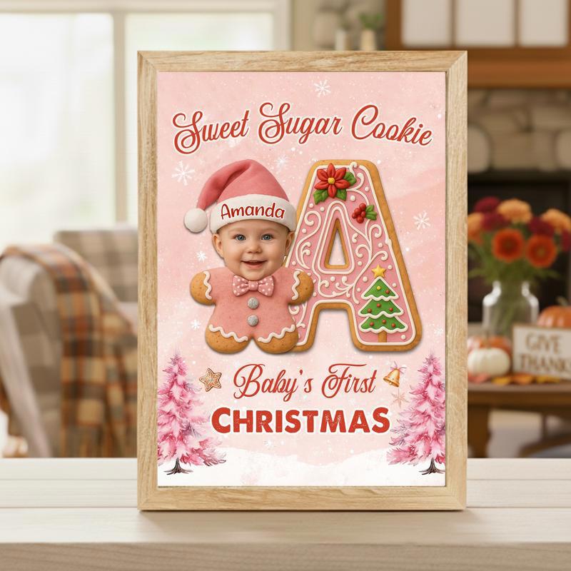 Baby's Sweetest Keepsake - Personalized Pink Sugar Cookie Canvas