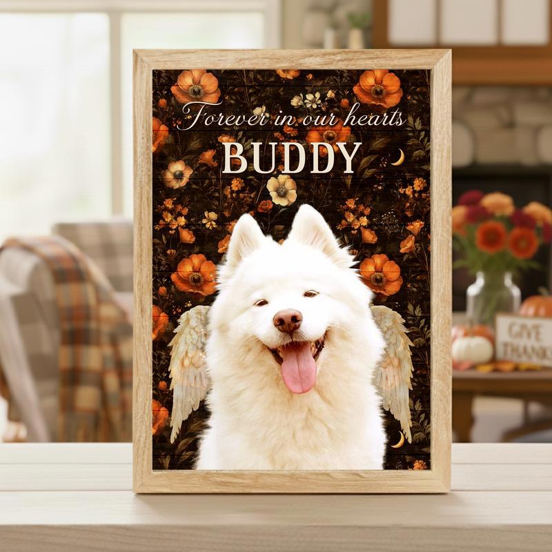 Beloved Dog Memorial Photo Keepsake For Fall Tribute Canvas