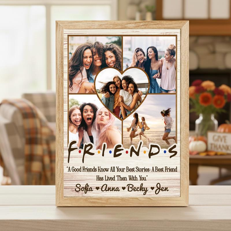 Bestie Birthday Photo Collage Canvas - Unique Rustic Friendship Gift