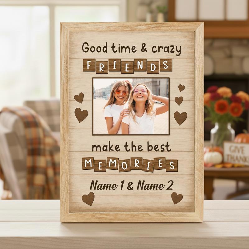 Besties Keepsake Canvas - Personalized Rustic Friendship Art Gift