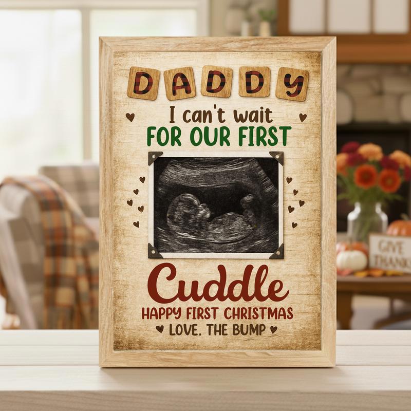 Bump's First Gift - Personalized Ultrasound Christmas Canvas
