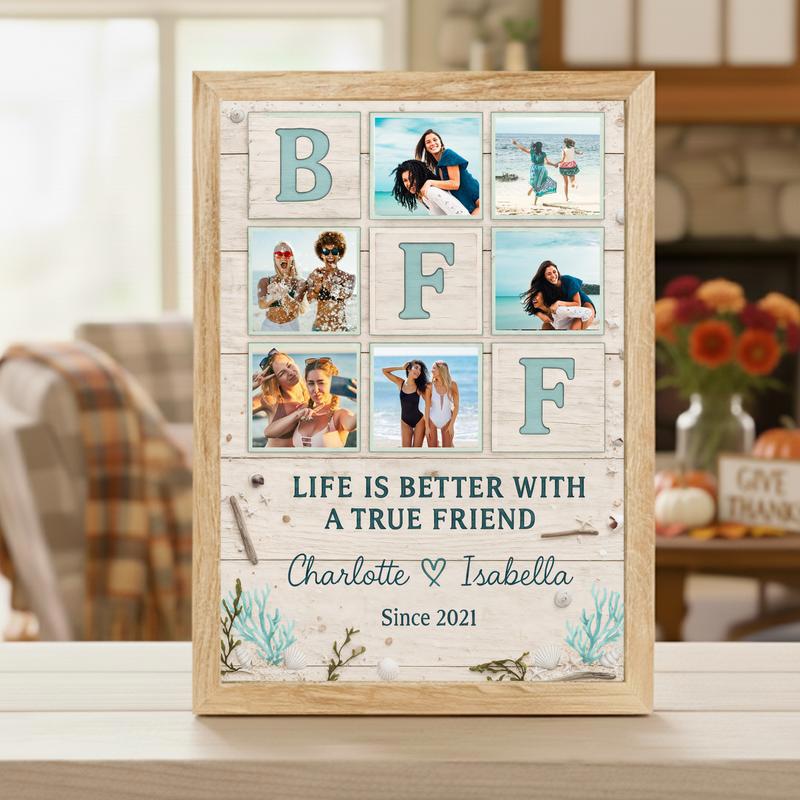 Coastal Vibe Friendship Keepsake - Best Friend Forever Canvas