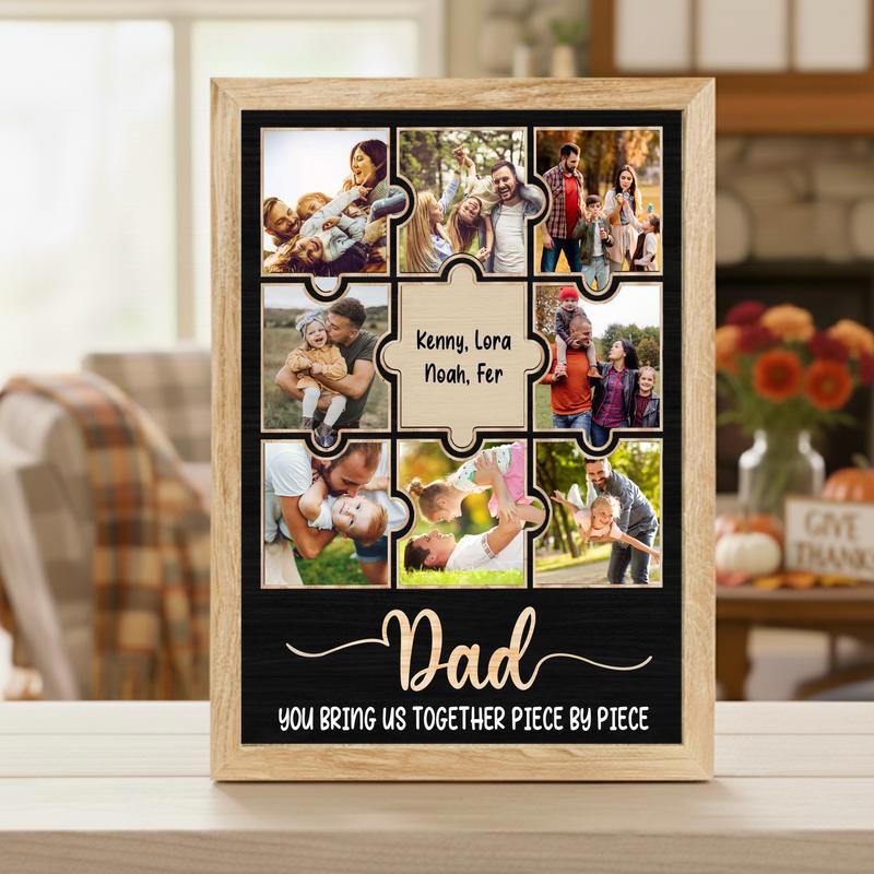 Custom Family Photo Collage Canvas - Father’s Day Gift For Dad