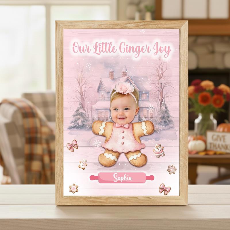Daughter's Keepsake - Custom Pink Gingerbread Christmas Canvas