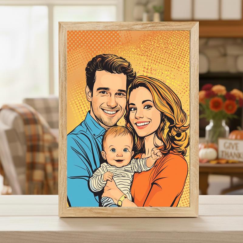 Modern Art Splash Personalized Family Pop Art Canvas