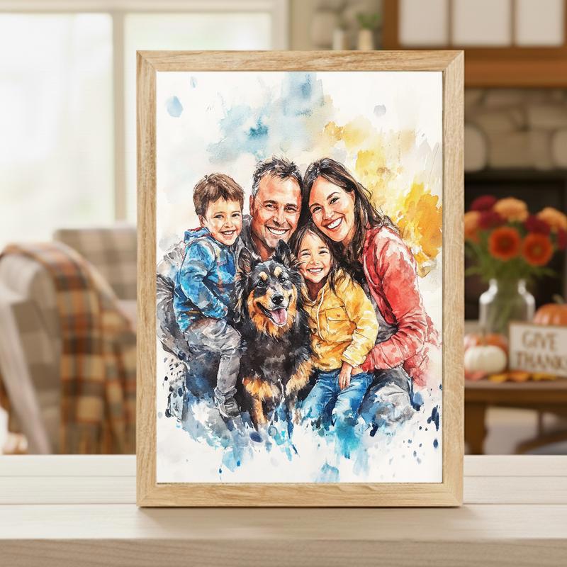 Hand-Painted Style Family Canvas A Treasured Watercolor Heirloom