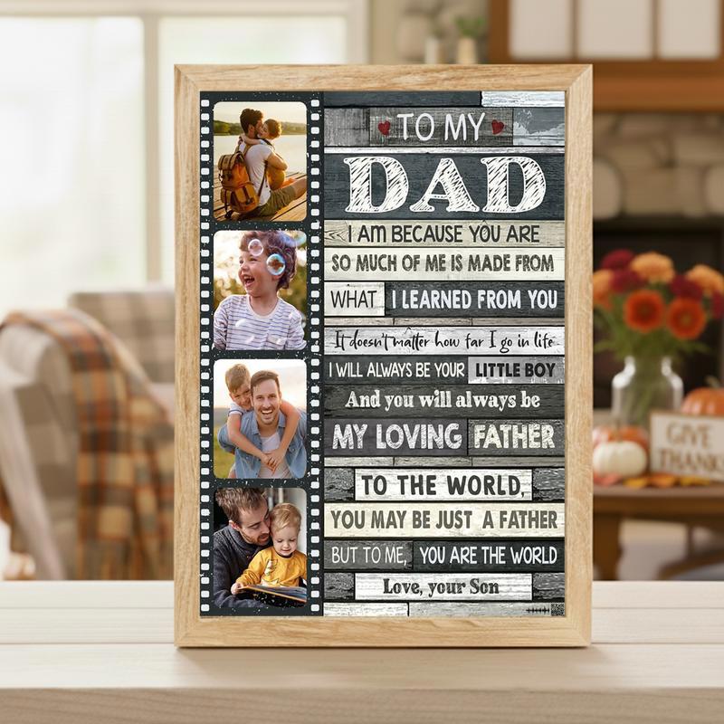 Son's Message of Love Dad's Custom Canvas Keepsake