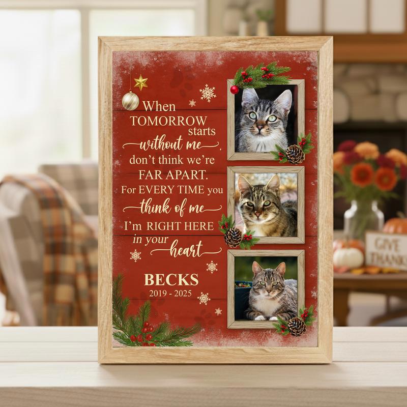 Forever In My Heart - Custom Cat Memorial Photo Collage Canvas