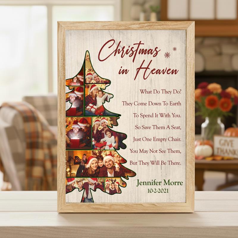 Forever In Our Hearts Personalized Christmas Family Tree Memorial Canvas