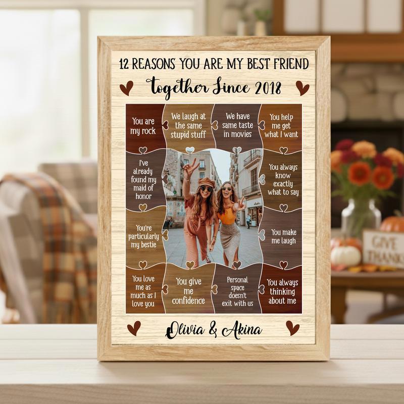 Friendship Appreciation - 12 Reasons Why I Love My Bestie Canvas