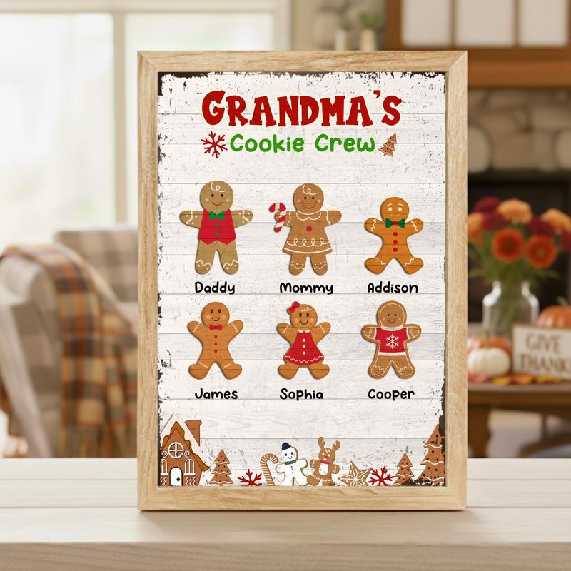 Gingerbread Family Christmas - Custom Grandma’s Cookie Crew Canvas