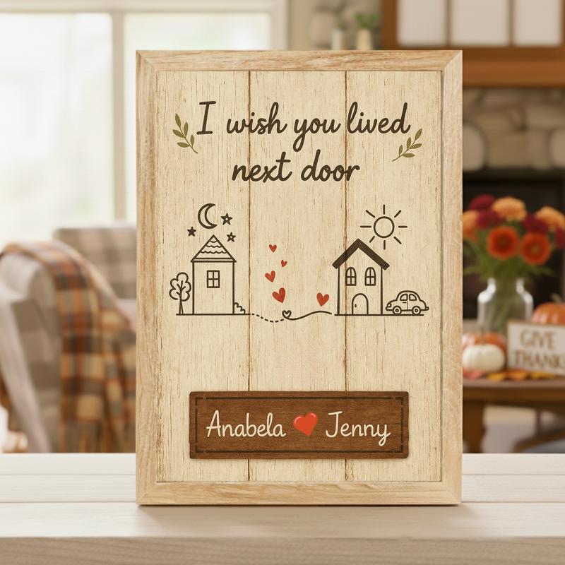 I Wish You Lived Next Door - Custom Long Distance Bestie Canvas
