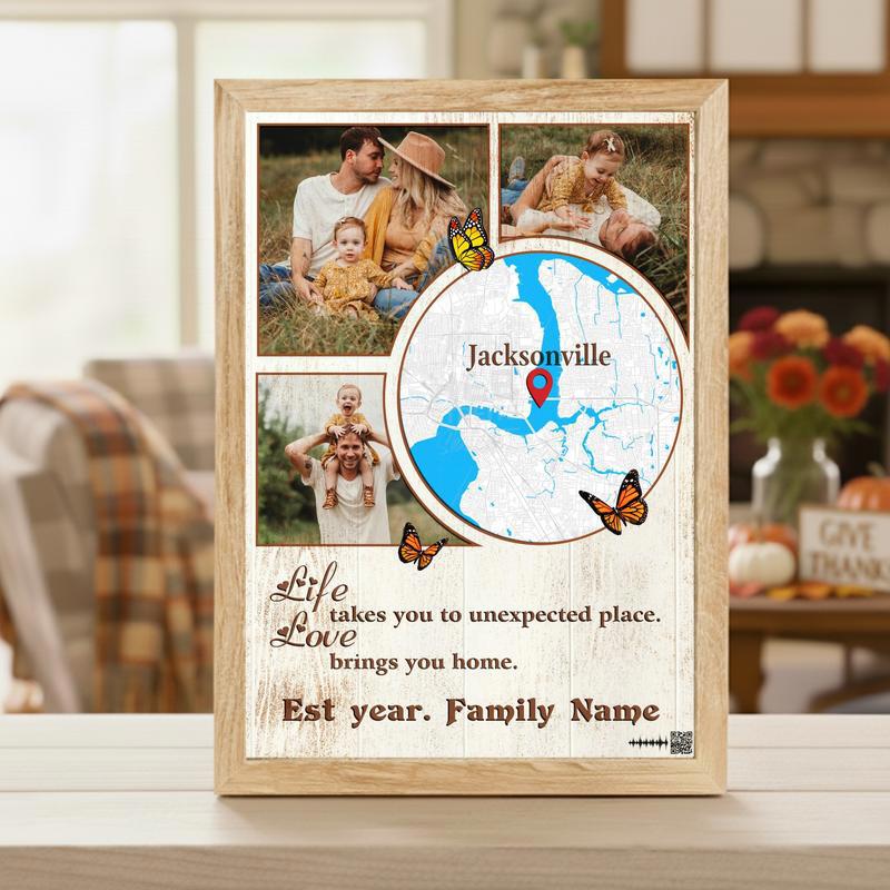 Personalized Map Canvas Life's Unexpected Journey Photo Art