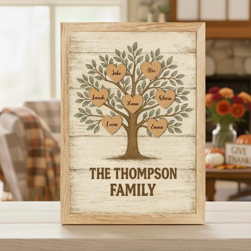 Meaningful Gift For Family - Personalized Family Tree Canvas