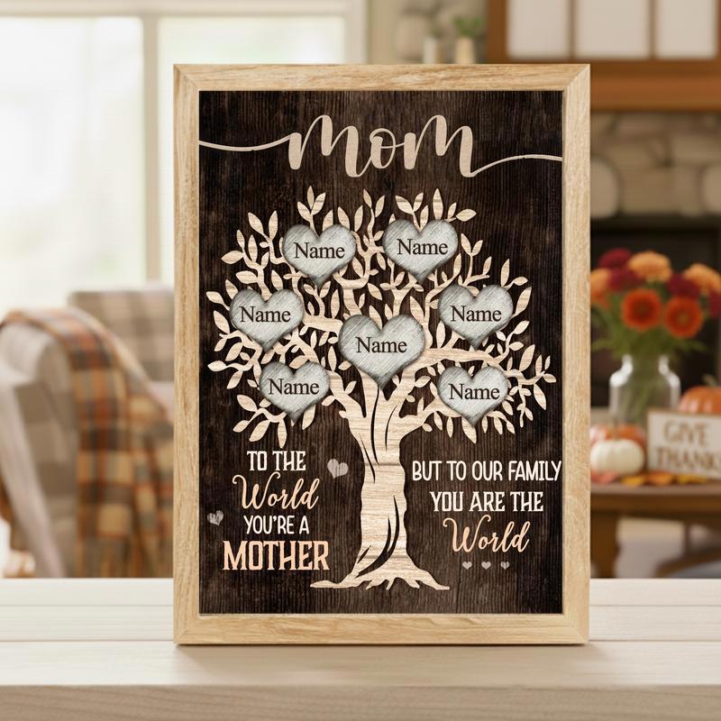 Unique Mom Keepsake Family Tree Canvas My World in One Person Art