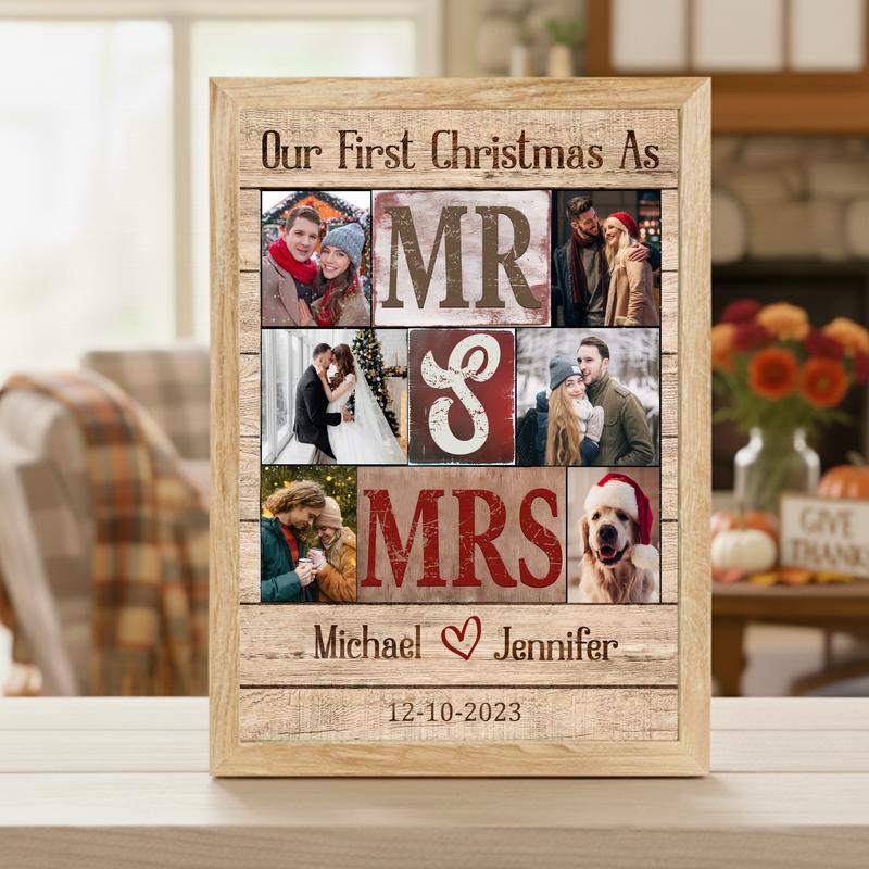 Custom Mr. and Mrs. Canvas Our First Christmas Together