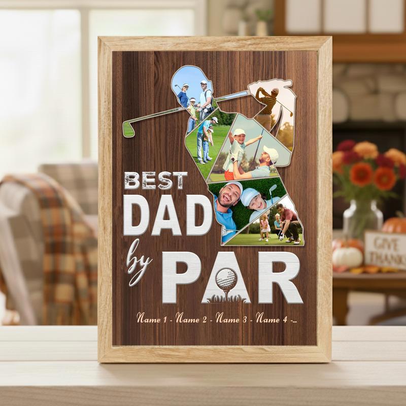 Capture Dad's Golf Day Custom Photo Collage Canvas