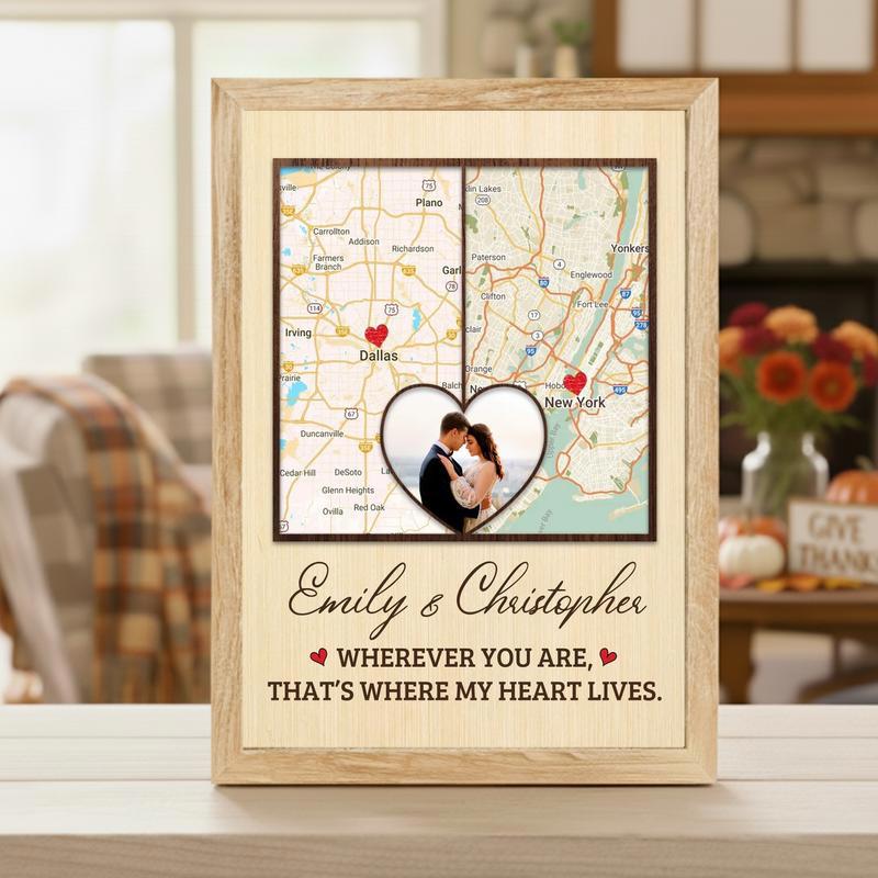 Personalized Map Art To Close The Distance - Couples Gift Canvas