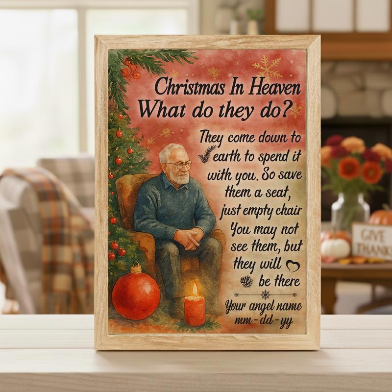 Personalized Memorial Keepsake Christmas In Heaven Canvas