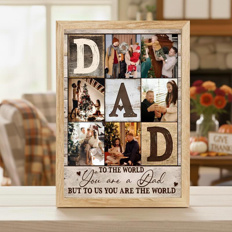 A Father's World in Photos Personalized Collage Canvas
